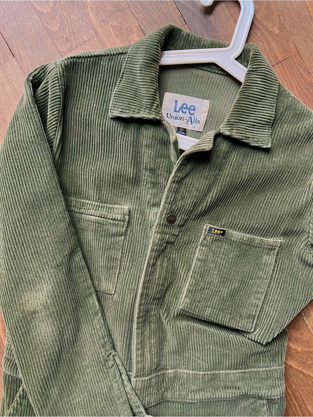 Lee Union-Alls Olive Green Corduroy Jumpsuit